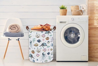 Kids Laundry Hamper,Ocean Laundry Basket Collapsible Boys and Girls Storage Baskets for Home Decor,Office,Toy Organizer,(Ocean)