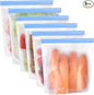 SPLF 6 Pack Stand-Up Reusable 2 Gallon Freezer Bags Dishwasher Safe, Reusable Freezer Bags 2 Gallon, Leakproof BPA Free Food Storage Bags for Marinate Meat, Veggies, Homemade Bread, Snack, Travel Item
