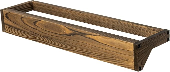 MyGift Set of 4 Rustic Burnt Solid Wood Hanging Shoe Storage Organizer Racks, Wall Mounted Space Saving Footwear Holder for Closet, Mudroom, Entryway, Holds 8 Pairs