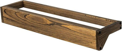 MyGift Set of 4 Rustic Burnt Solid Wood Hanging Shoe Storage Organizer Racks, Wall Mounted Space Saving Footwear Holder for Closet, Mudroom, Entryway, Holds 8 Pairs