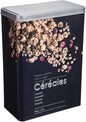 Paris Prix 'Relief II' Cereal Box - Black, Minimalist Style, 18 x 10 x 24.5 cm