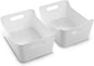BINO | Plastic Storage Bins, Large - 2 Pack, White | THE SOHO COLLECTION | Pantry Organizers and Storage Containers Fridge Organizer Bins Kitchen Cabinet Organizer Medicine Cabinet Bin