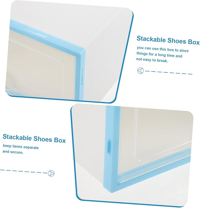 6pcs Shoe Storage Bin Stackable Shoes Boxes Plastic Containers Women Organizer Entryway Storage