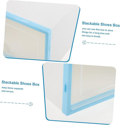 6pcs Shoe Storage Bin Stackable Shoes Boxes Plastic Containers Women Organizer Entryway Storage