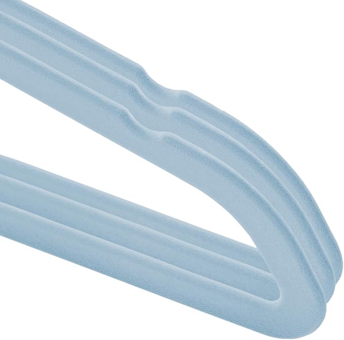 Casafield 50 Velvet Kid's Hangers - 14" Size for Children's Clothes - Light Blue