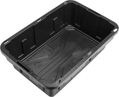 CX BLACK & YELLOW, 15-Gallon Heavy Duty Tough Storage Container & Snap-Tight Lid, (9.5H x 20.6W x 30.6D), Weather-Resistant Design and Stackable Organization Tote [5 Pack]