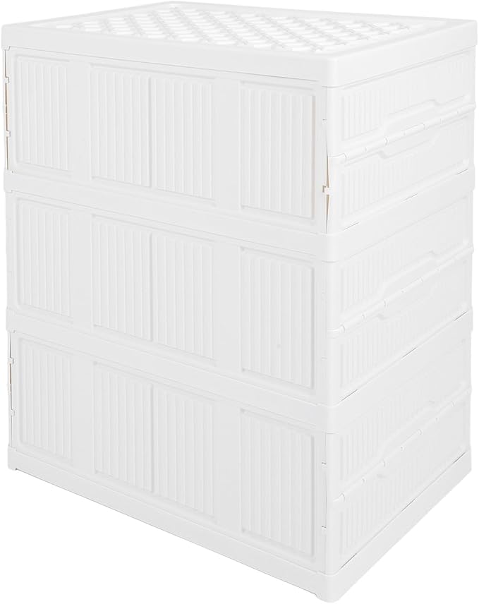 Zerodis Boot Shoe Boxes Box Multi Layer Foldable Shoe Organizer with Magnetic Door for Organizing Shoes Shoe Storage Box Stackable Plastic Shoe (3 Tier)