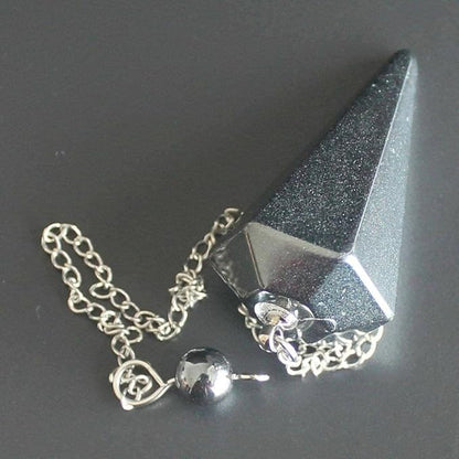Faceted Mixed gemstone crystal pendulum point reiki chakra pendant bead Chain 6''