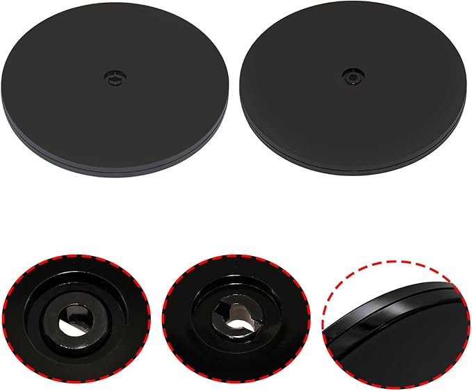 1 Pcs Black 8 inch Acrylic Lazy Susan Rotating Turntable Organizer Bearings - Round Swivel Plate for Spice Rack, Table, Cake, Kitchen Pantry