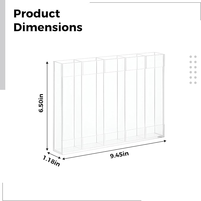 Straw Holder for Cabinet, Vertical Acrylic Design, 5-Compartment Organizer for Door, Easy Installation, Compact and Long-Lasting