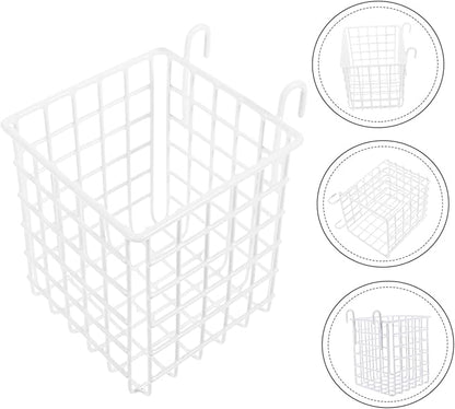 Mobestech 2pcs Over Door Iron Wire Basket Sturdy Hanging Organizer for Kitchen Bathroom and Bedroom Storage Rack with Hooks Easy Installation Space Saving
