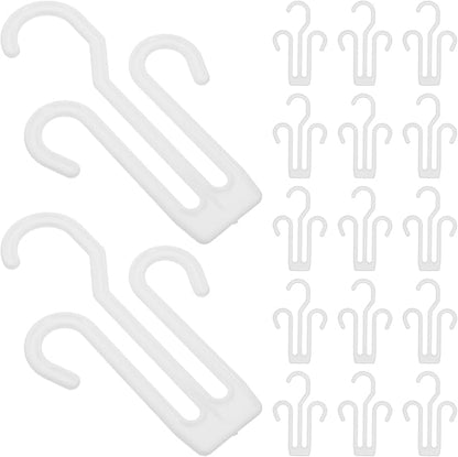Homoyoyo 30pcs Plastic Hanging Shoe Hooks Slipper Drying Rack White Thickened Shoe Organizer for Home Closet Storage