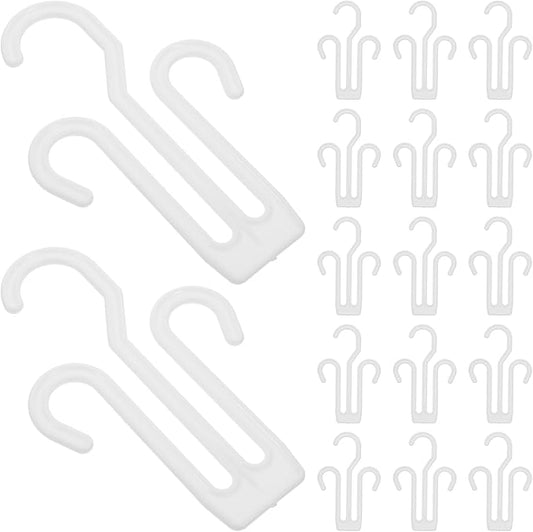 Homoyoyo 30pcs Plastic Hanging Shoe Hooks Slipper Drying Rack White Thickened Shoe Organizer for Home Closet Storage