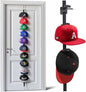 Aoodaily Hat Rack for Door - Two-Way Hanging Caps with Display Hooks and Hanger, Hat Organizer for Baseball Caps, Over the Door Hat Storage Organizer for Bedroom, Entrance or Garage Doors - 1 Pack
