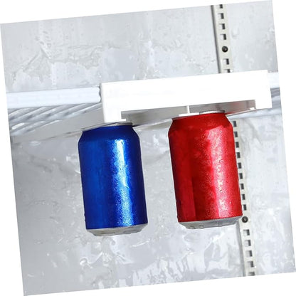 jojofuny 2pcs Fridge Can Organizer Rack for Diameter Soda Beer Cans Double Row Beverage Storage for Refrigerator Pantry -saving Design for Easy Access