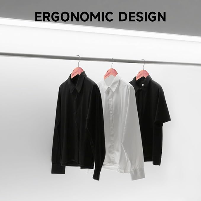 Quality Wooden Clothes Hangers, Solid Wood Suit & Coat Hangers with Pants Bars, Swivel Hook, Shoulder Notches, Heavy Duty Hangers for Shirts, Jackets, Dresses & Trousers(Cedar Wood/36-Pack)