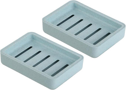 Plastic Soap Dish, Soap Bar Holder with Drip Tray, Draining Soap Box for Shower,Kitchen, Bathroom