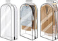 10” Gusseted Clear Garment Bags, 40” Hanging Suit Bags for Closet Storage - Protect Clothes, Suits, Coats, Dresses - 3 Pack (43 inch)