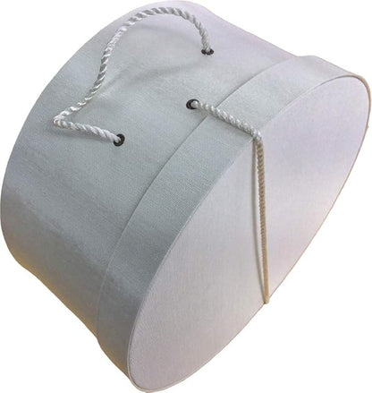 Sarah's Hat Boxes Classic Ivory Hat Box – 21.5" x 11.5" (Dia. x Ht.) Handmade in USA – Odorless Non-Toxic Adhesive, Cording Handle – Premium Storage for Hats & Accessories