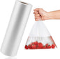 LabelMore Plastic Produce Bags on a Roll, Clear, Food Storage Bags for Bread, Vegetable, Fruits and Meat, 350 Bags/Roll (14''X20''/4 Rolls)