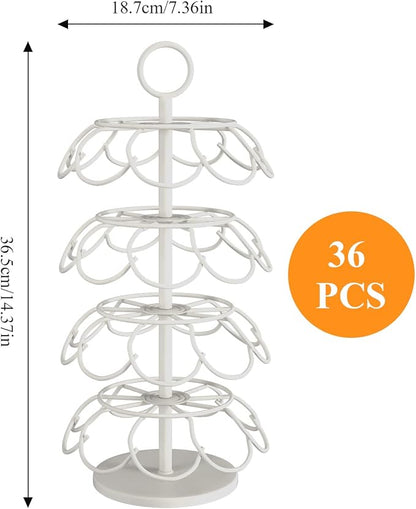 Coffee Pod Carousel Holder,Compatible with K-Cups Organizer Compatible with 36 Cup Pods,Spins 360-Degrees