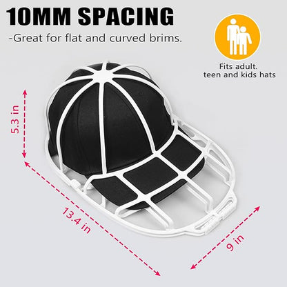 INVODA Hat Washer Cage Hat Washer for Washing Machine Hat Cleaner for Baseball Cap Dishwasher Hat Rack Protector Organizer for Flat & Curved (White)