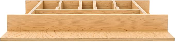 Rev-A-Shelf Natural Maple Right Size Utensil Insert Home Storage Kitchen Organizer 7 Compartment Drawer Accessory, 19 1/4" x 19 1/2", 4WCT-24SH-1