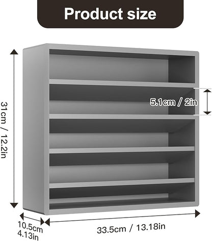 Orimade 4 Tier Spice Rack Organizer for Cabinet, Freestanding Bamboo Seasoning Rack for Countertop, Cupboard, Pantry, Kitchen, 13.18 x 4.13 x 12.2 inches(Spice Jars Not Included), Grey