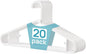 Vtopmart 20 Pack Plastic Clothes Hangers, 16.7in Standard StackFit Hangers for T-Shirt, Coats, Jackets, Sweaters, Non-Slip Slim Hanger with Hooks, Space-Saving in Closet, Durable Clothes Organizers