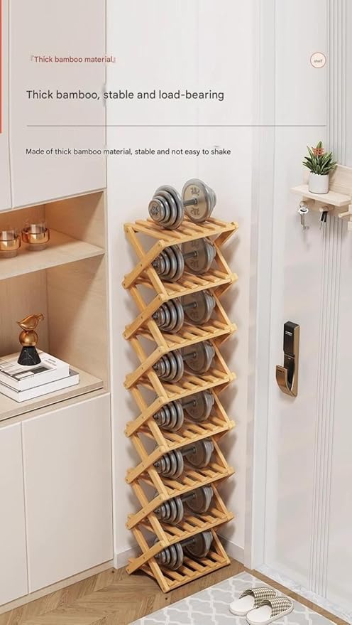 Shoe Racks, Foldable Shoes Organizer Free Standing Shelf for Entryway, Closet, Bedroom, Hallway, | Natural | Functional | Multifunctional Shoe Rack (Five Layers of Primary Colors)