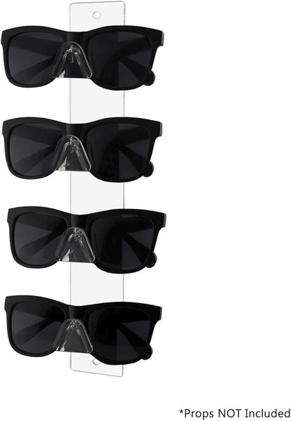 Marketing Holders 12 Pack Glasses Holder Holds 4 Pair Clear Acrylic Wall Mount with Hanging Hardware Retail Stores Eyeglasses Storage Sunglasses Organizer Bifocal Display Space Saver