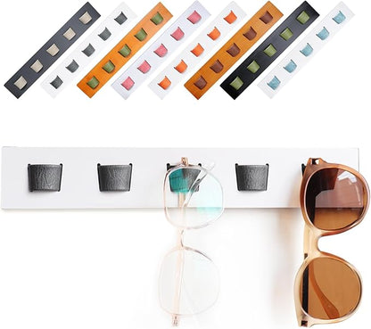 ACOCOFE Sunglass Organizer Glasses Holder,Wood Eyeglass Storage Holder,Sunglasses Rack Eyewear Display((White-black)