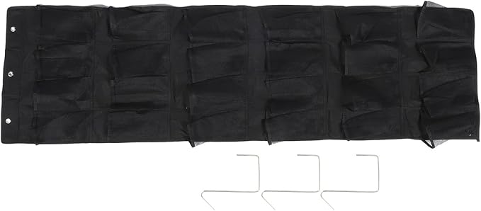 Alipis 24-pocket Over-the-door Hanging Shoe Organizer Bag, Black Mesh Storage Pouch for Home Closet, Breathable Sturdy Hanging Storage for Shoes and Slippers, 48x168cm