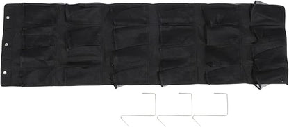Alipis 24-pocket Over-the-door Hanging Shoe Organizer Bag, Black Mesh Storage Pouch for Home Closet, Breathable Sturdy Hanging Storage for Shoes and Slippers, 48x168cm