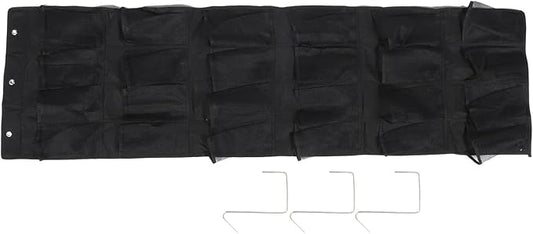 VICASKY 24-pocket Over-the-door Shoe Hanging Organizer Bag, Breathable Mesh Storage Pouch for Shoes and Slippers, Black Non-woven Fabric, Space-saving Closet Storage for Home Use