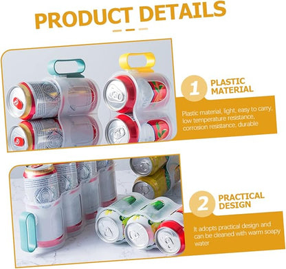 Garneck 3pcs Fridge Soda Can Organizer Multi-can Storage Dispenser for Drinks Refrigerator Beverage Holder for Kitchen and Bar Random Colors