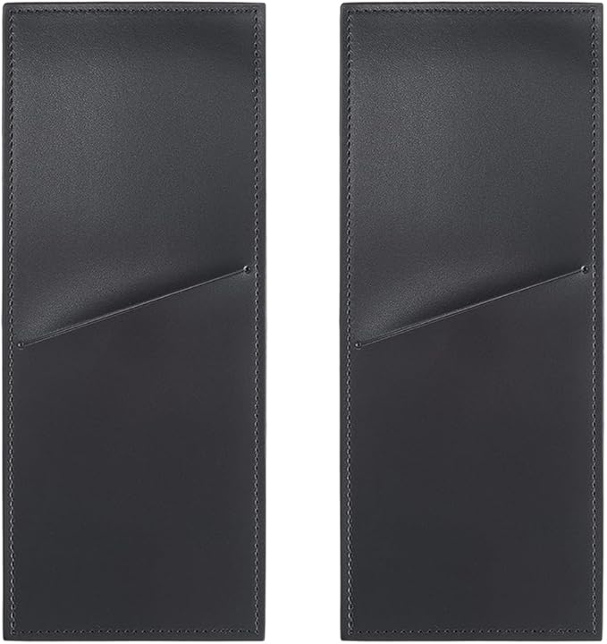 2PCS Black PU Leather Knife and Fork Cutlery Sleeves Rustic Utensils Storage Holder Leather Silverware Pouch Bags Vintage Flatware Tableware Place Set Organizer for Home Kitchen Table Decor