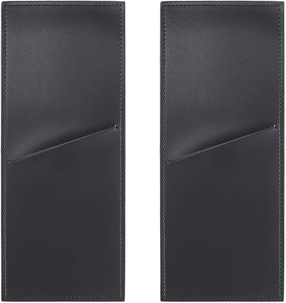 2PCS Black PU Leather Knife and Fork Cutlery Sleeves Rustic Utensils Storage Holder Leather Silverware Pouch Bags Vintage Flatware Tableware Place Set Organizer for Home Kitchen Table Decor