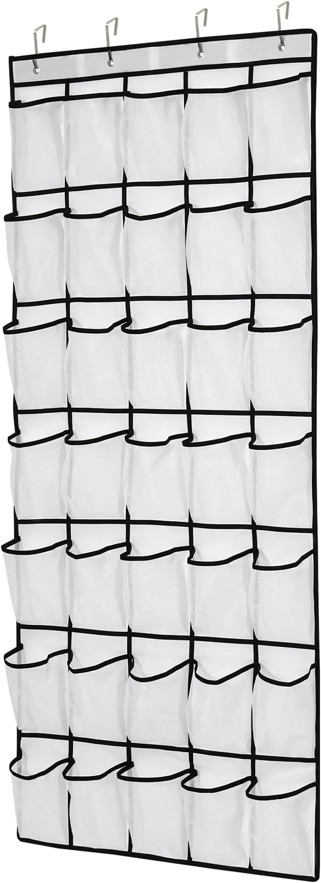 35Large Pockets Over The Door Shoe Organizer, Mesh Pockets Shoe Holder Rack, Capacity hanging shoe organizer，door shoe rack With 4 Metal Hook.