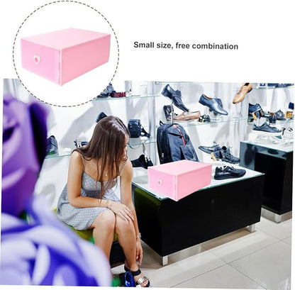 LABRIMP 3Pcs Transparent Drawer Storage Box for Shoes Sturdy Plastic Organizer with Capacity Dust and Moisture Design for Home Closet and Dorm Use
