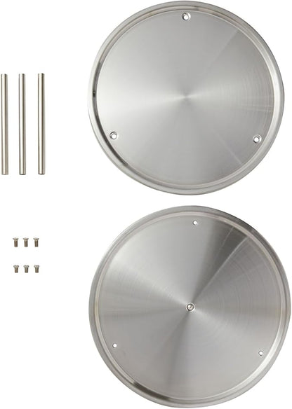 Juvale 2-Tier Lazy Susan Spice Rack Organizer for Cabinet - 10.5 in, Stainless Steel - Kitchen Countertop Organizer & Spice Carousel for Pantry Organization