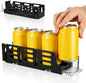 Baluue Drink Organizer for Fridge, Single Row Automatic Soda Can Dispenser, Spring Push Self-Pushing Glide Holder for Beverage Cans in Mini Refrigerator Storage