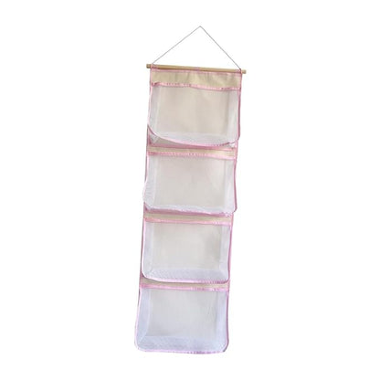 Fenteer Over Door Organizer,Hanging Storage Organizer,Stuffed Animal Storage, Accessory Holder for Shoes Girl Nursery Boy, Pink