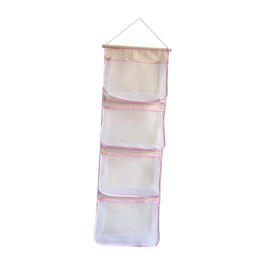 Fenteer Over Door Organizer,Hanging Storage Organizer,Stuffed Animal Storage, Accessory Holder for Shoes Girl Nursery Boy, Pink