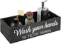 Bathroom Decor Box, Toilet Paper Basket 2 Sides Signs Farmhouse Bathroom Toilet Basket Tank Topper Rustic Farmhouse Home Decor for Livingroom Kitchen（One Black Box）