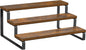Giikin 3-Tier Spice Rack, 13.8 Inch Wood Step Shelf Countertop Spice Storage Holder, Kitchen Pantry Cabinet Organizer Cupboard for Spice Bottles, Jars, Seasonings, Baking Supplies, Metal Frame