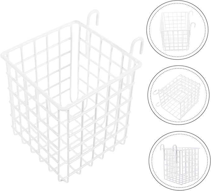 SOLUSTRE Iron Hanging Basket Storage Rack for Kitchen and Bathroom Versatile Wire Organizer for Cabinet Doors Space Saving Design Capacity for Utensils and Toiletries