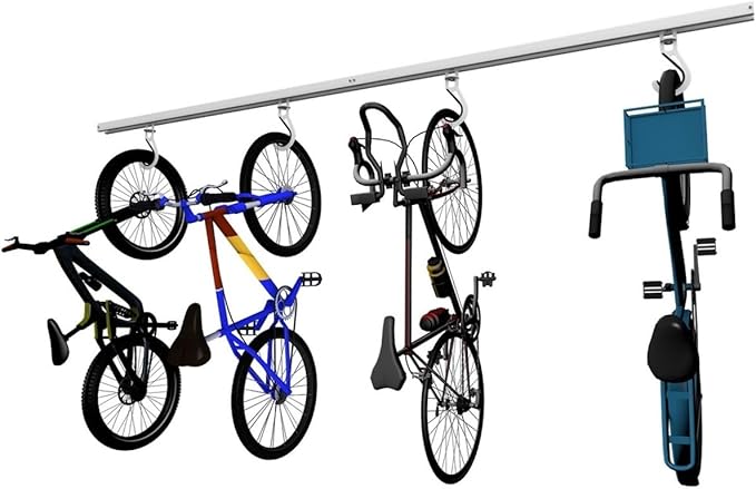 Bike Slide Pro – Made in USA | Heavy-Duty Ceiling-Mounted Bicycle Storage Rack – Space-Saving Overhead Garage Organizer with Quick Install System – Secure Solution for Residential Garages