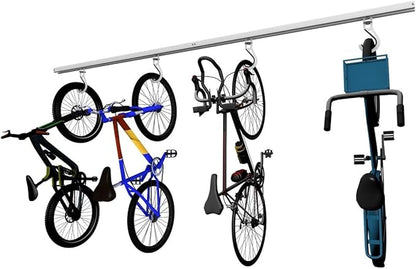Bike Slide Pro – Made in USA | Heavy-Duty Ceiling-Mounted Bicycle Storage Rack – Space-Saving Overhead Garage Organizer with Quick Install System – Secure Solution for Residential Garages