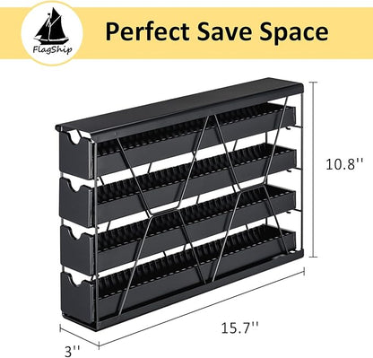 FlagShip 4-Tier Corner Coffee Pod Organizer for Nespresso Vertuo - 40+ Capsule Storage, Slim Metal Kitchen Countertop Space Saver with Compact Design